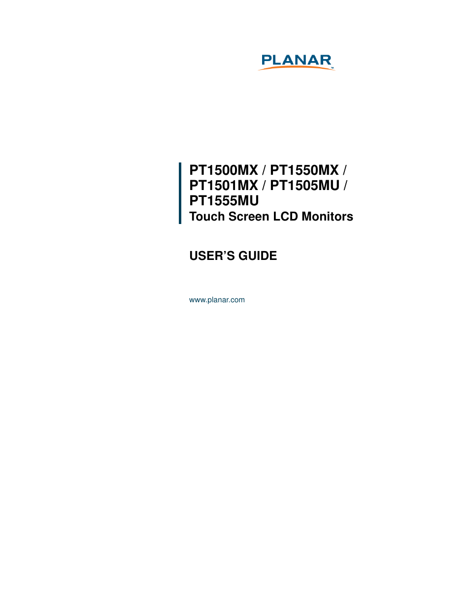 Planar PT1550MX User Manual | 30 pages