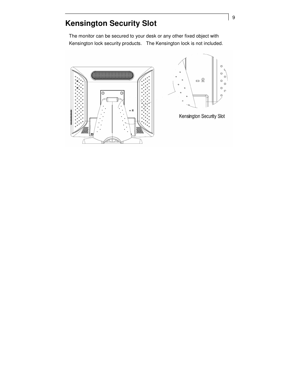 Kensington security slot | Planar PT1550MX User Manual | Page 11 / 30
