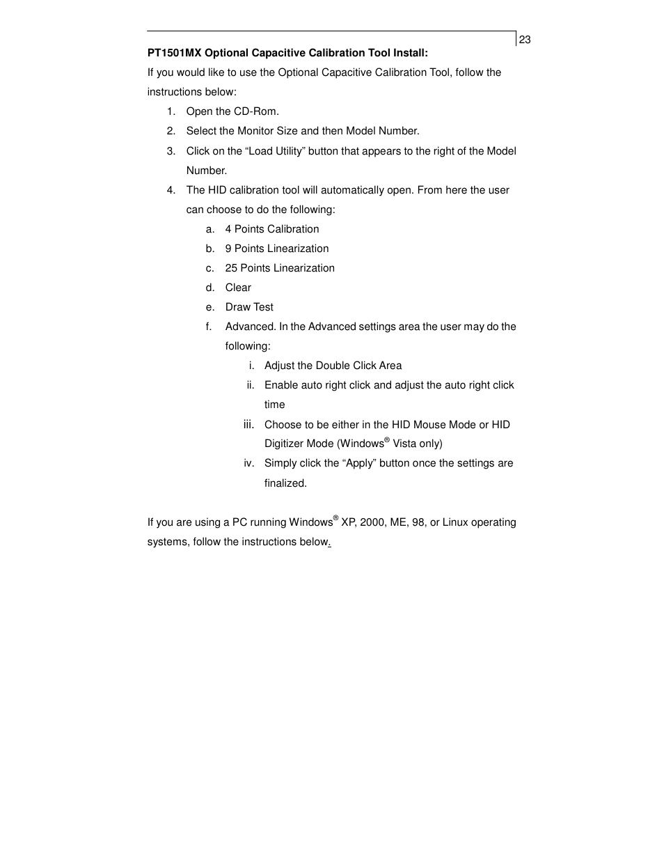 Planar PT1550MX User Manual | Page 25 / 30