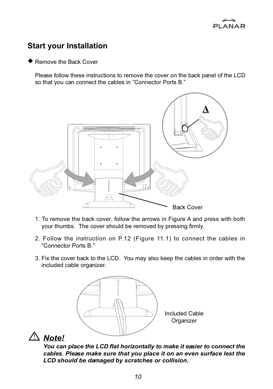 Start your installation | Planar PT1501MU User Manual | Page 13 / 31