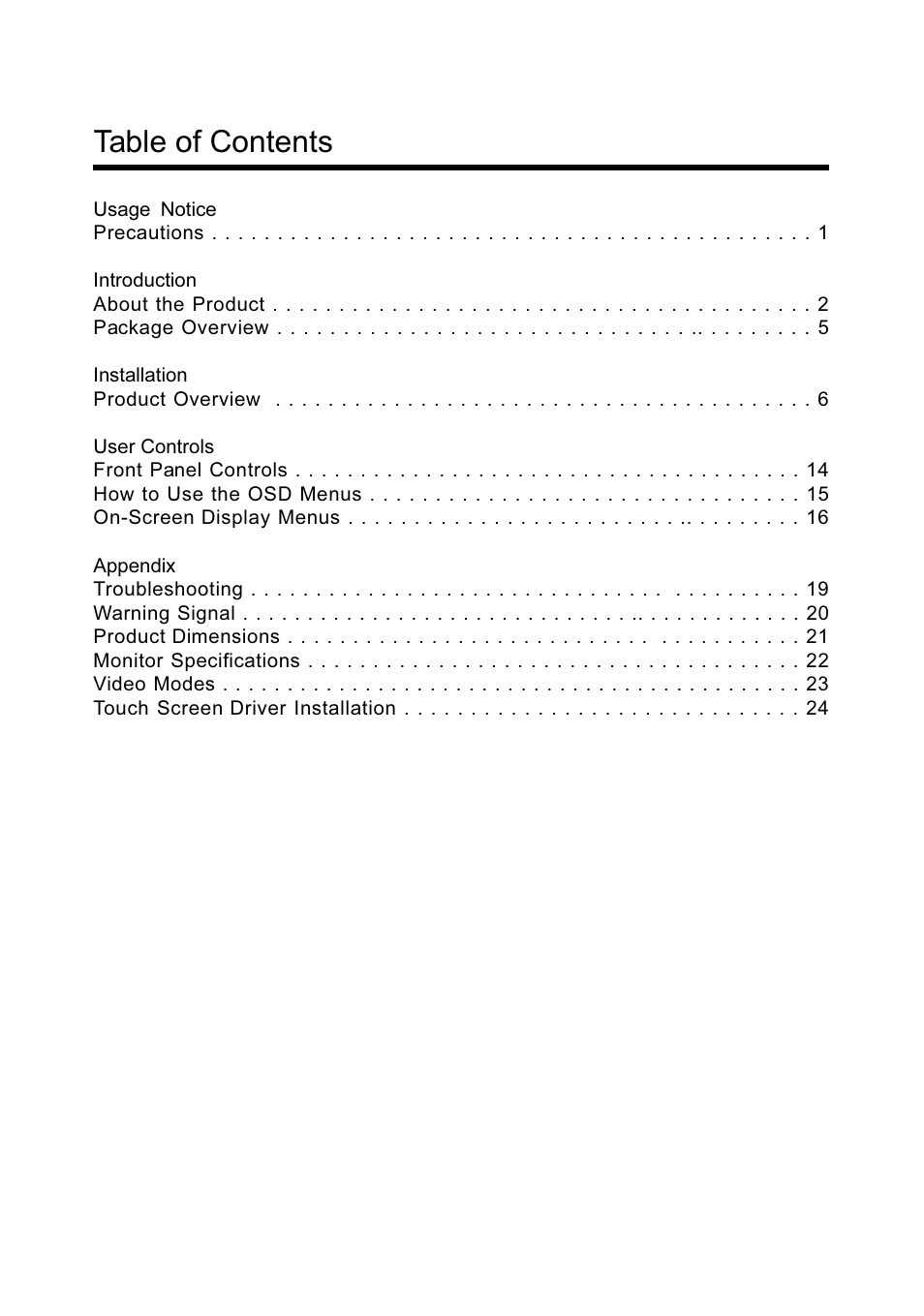 Planar PT1501MU User Manual | Page 3 / 31