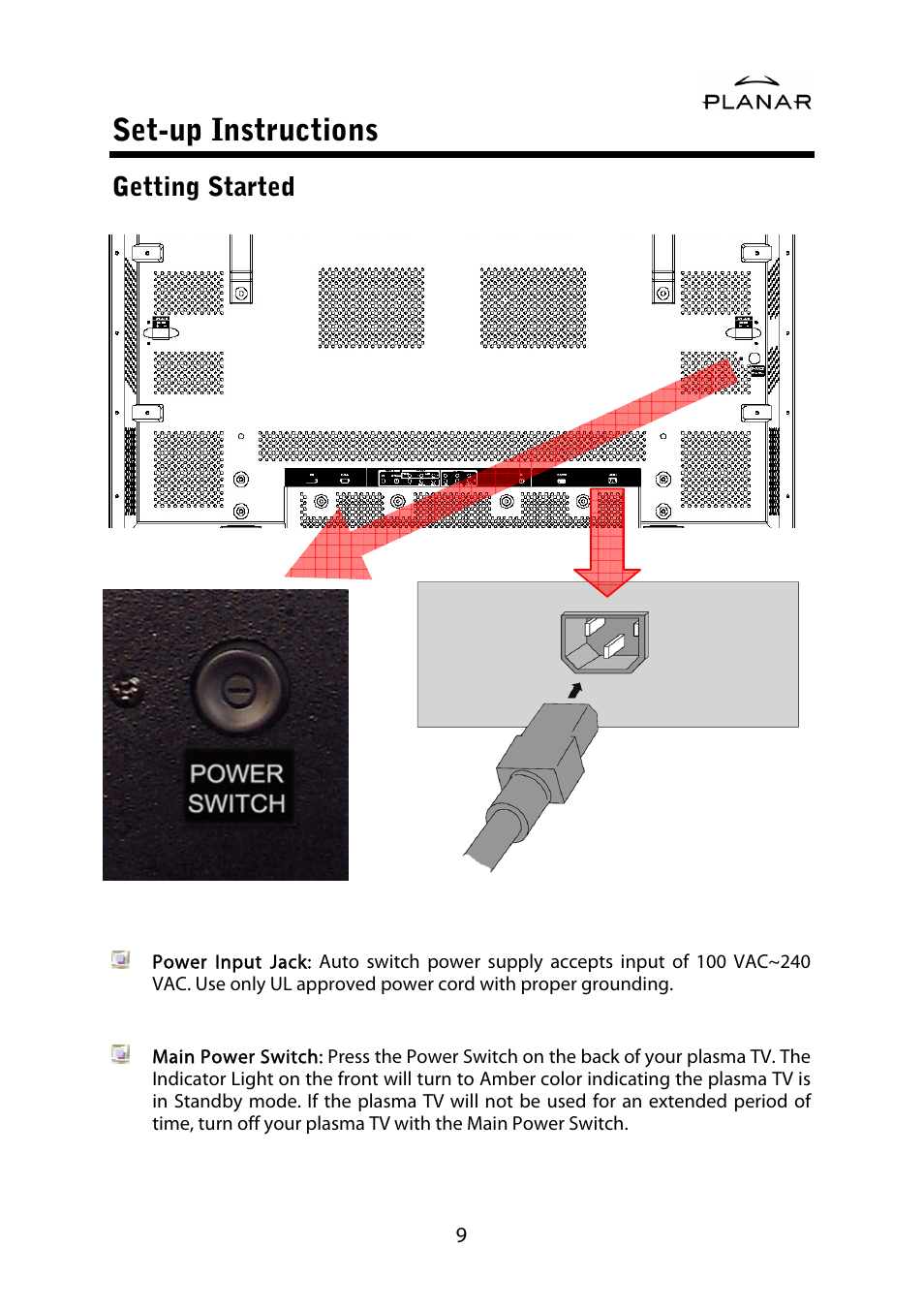 Set-up instructions | Planar PD42ED User Manual | Page 13 / 48