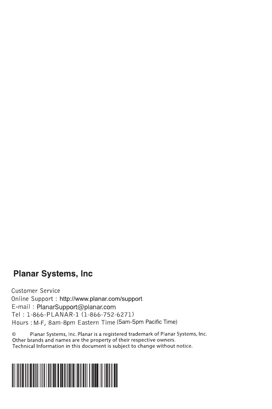 Planar PE2010 User Manual | Page 24 / 24