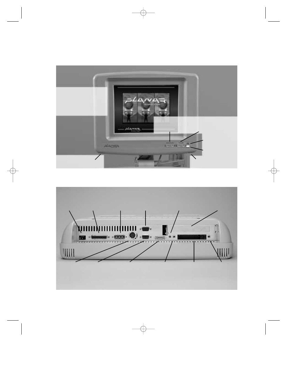 Front panel, Connections (bottom) | Planar C3013T User Manual | Page 14 / 60