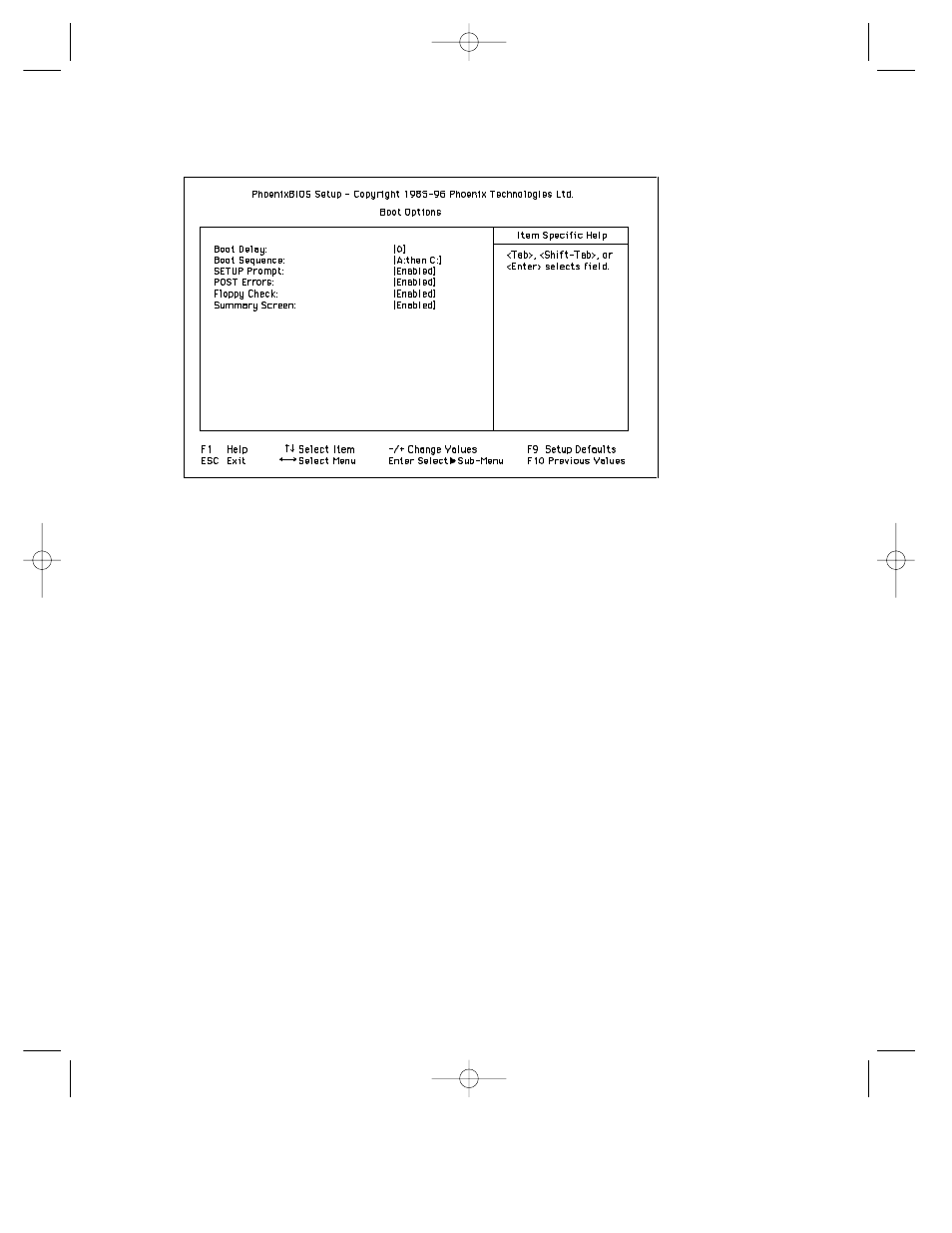 Boot sequence sub-menu (under main menu), Boot delay, Boot sequence | Setup prompt, Post errors | Planar C3013T User Manual | Page 30 / 60