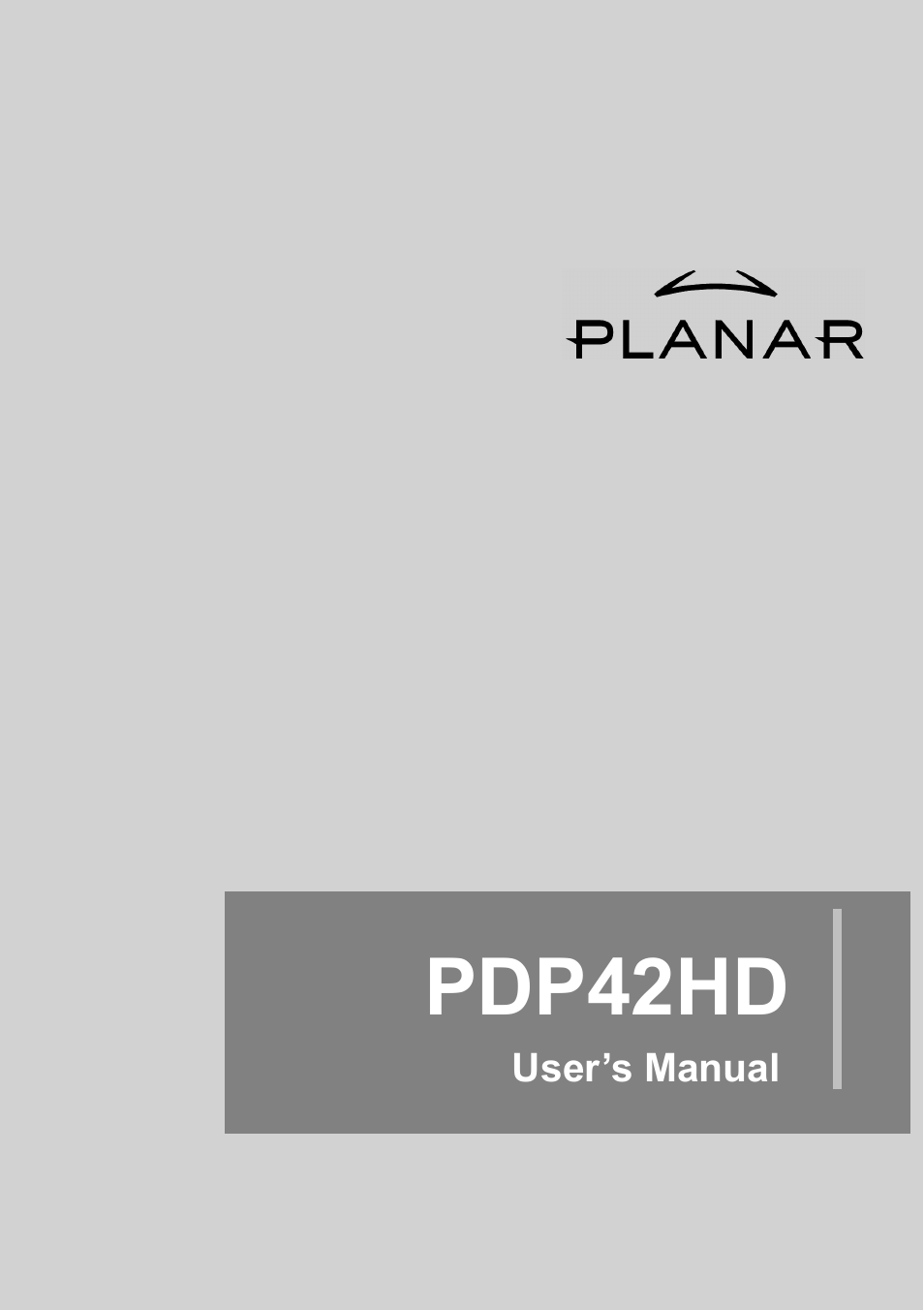 Planar PDP42HD User Manual | 48 pages