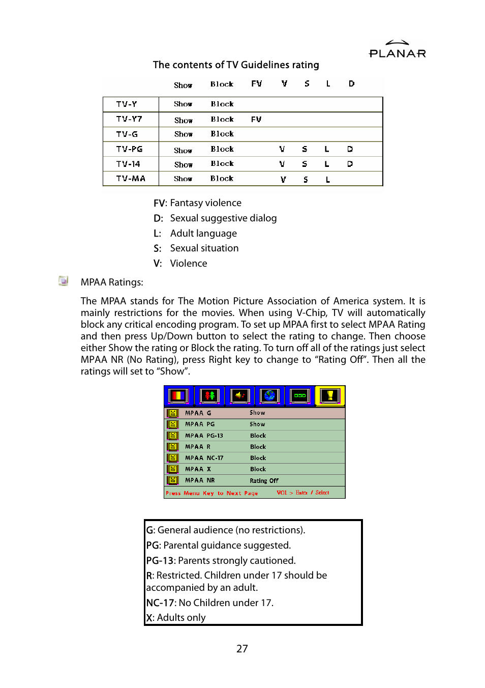 Planar PDP42HD User Manual | Page 31 / 48