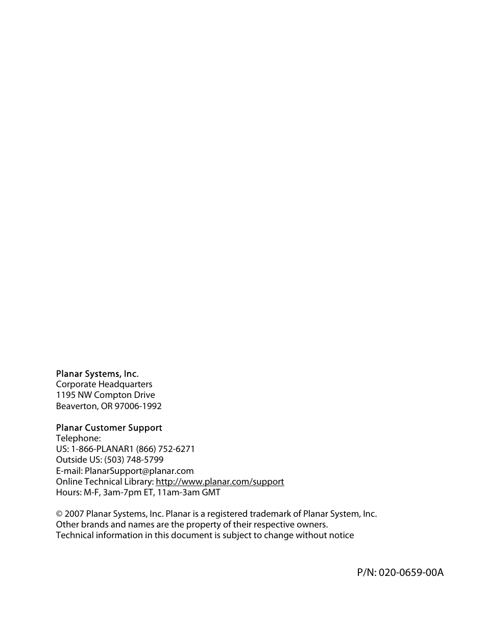Planar PD370 User Manual | Page 26 / 26