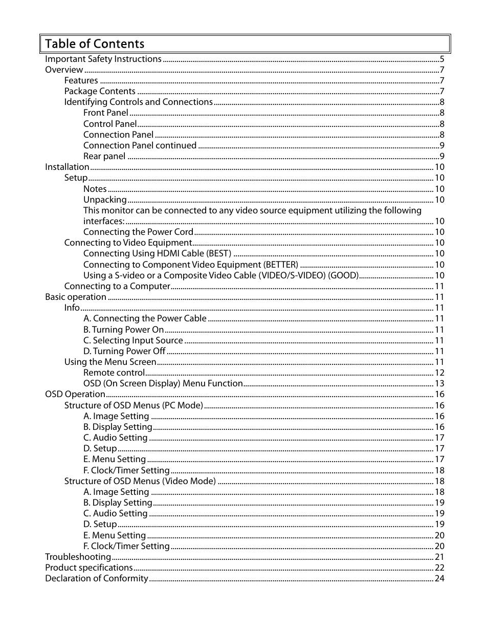 Planar PD370 User Manual | Page 5 / 26
