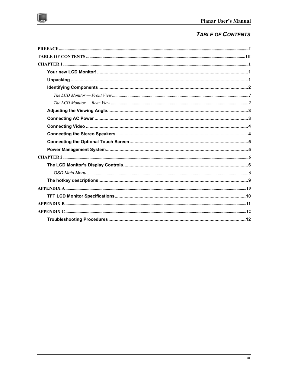 Planar CT1905S User Manual | Page 5 / 18