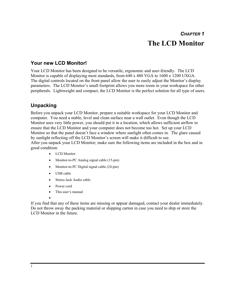 The lcd monitor | Planar CT1905S User Manual | Page 7 / 18