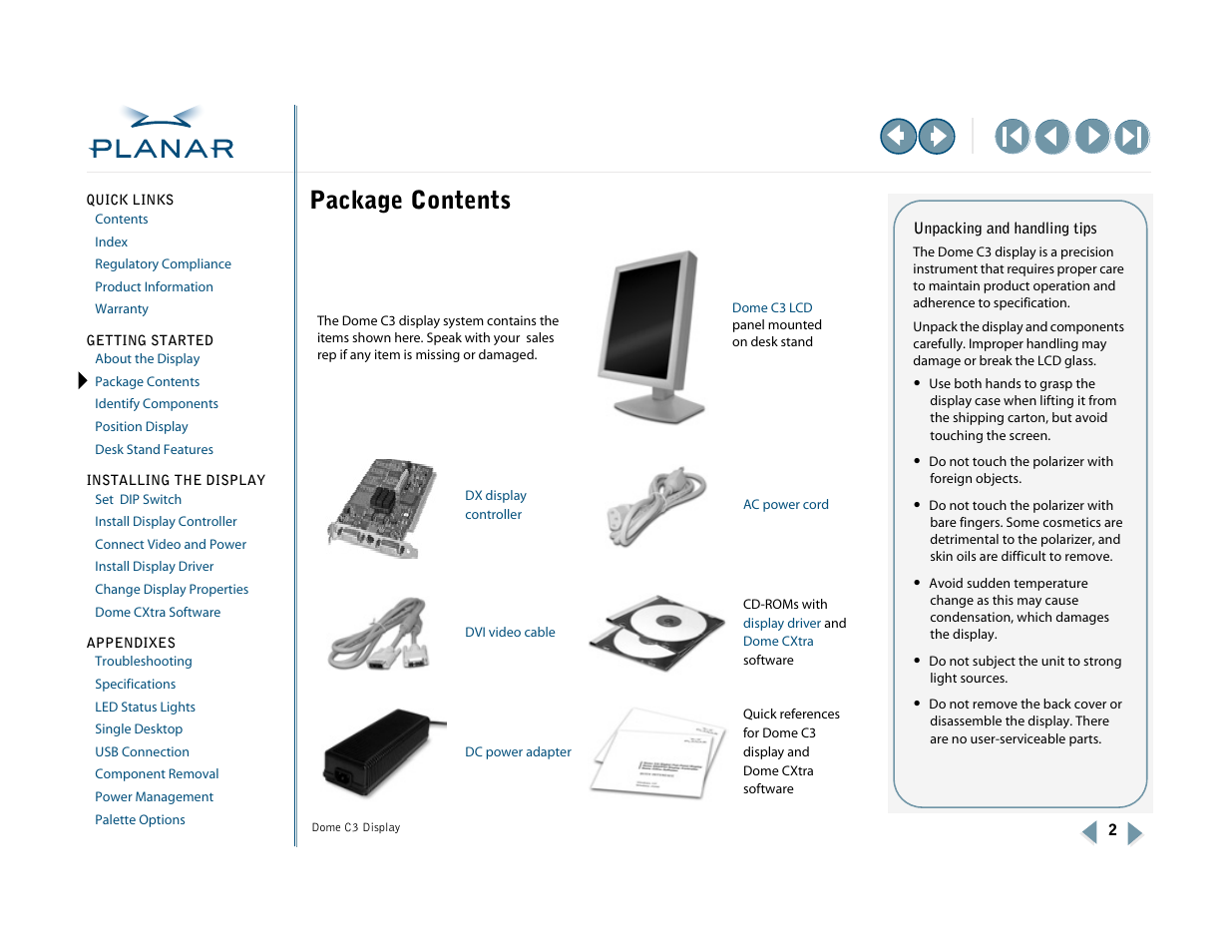 Package contents | Planar C3 User Manual | Page 12 / 45