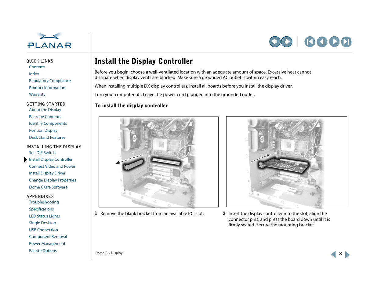 Install the display controller, Install display controller | Planar C3 User Manual | Page 18 / 45
