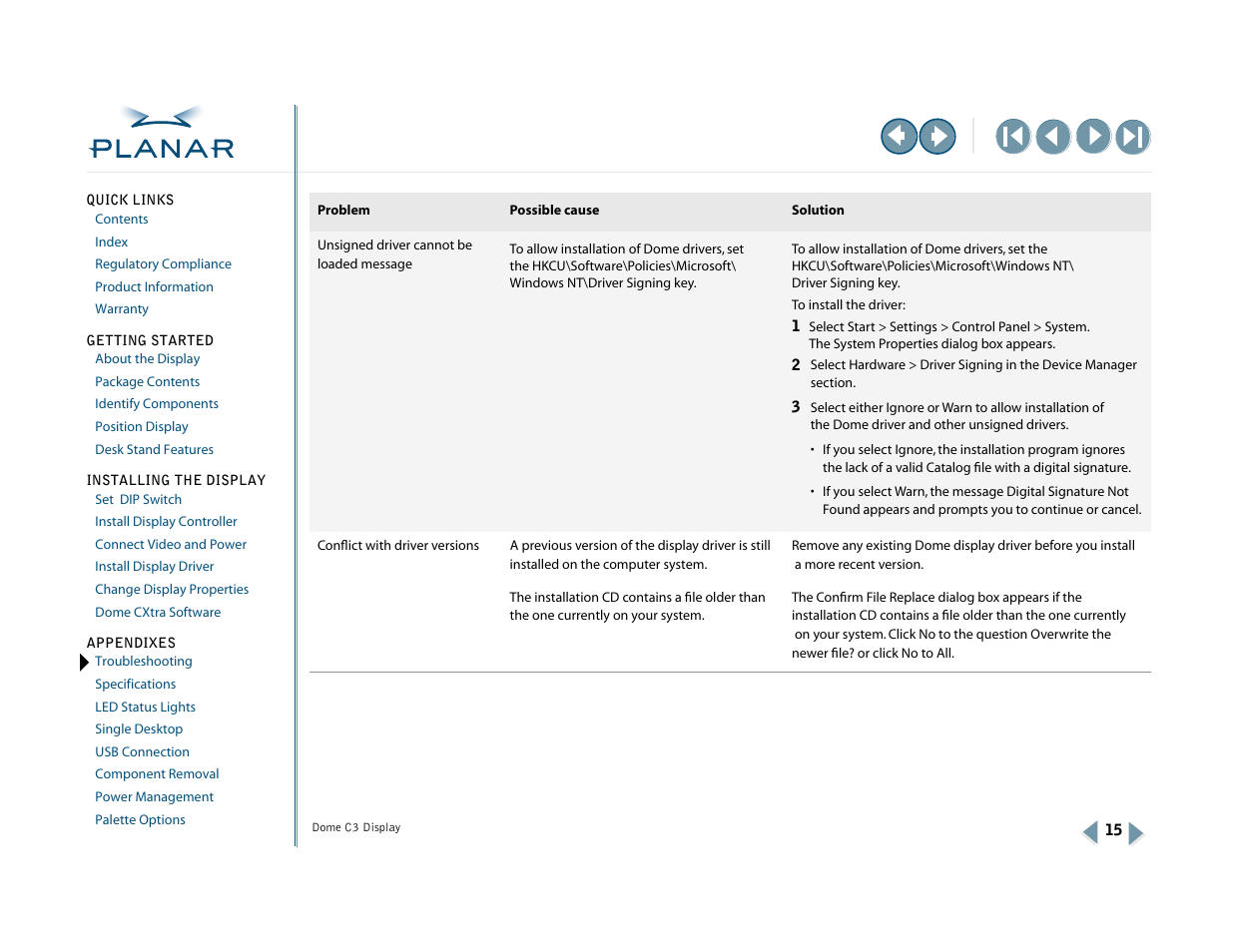 Planar C3 User Manual | Page 25 / 45
