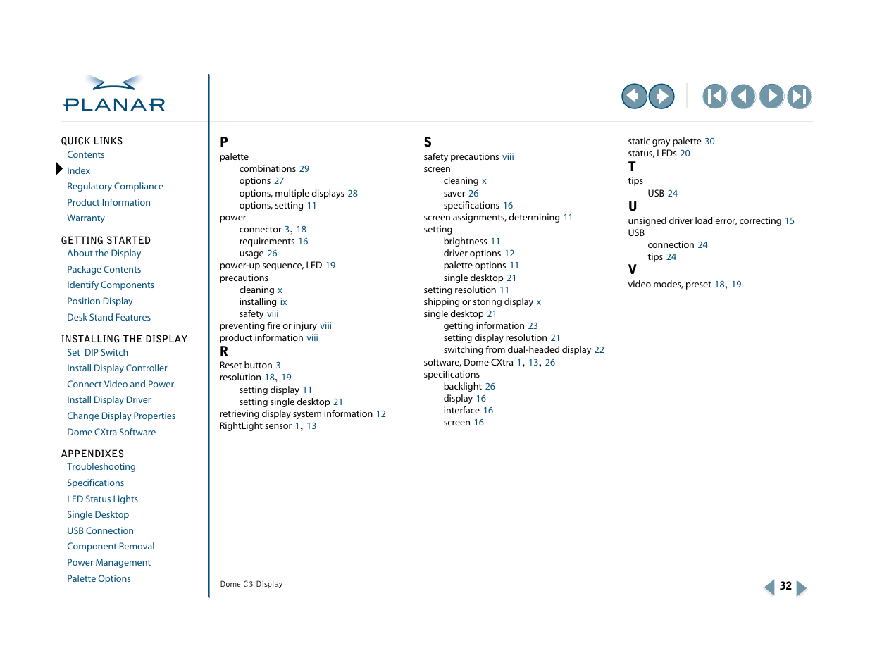 Planar C3 User Manual | Page 42 / 45