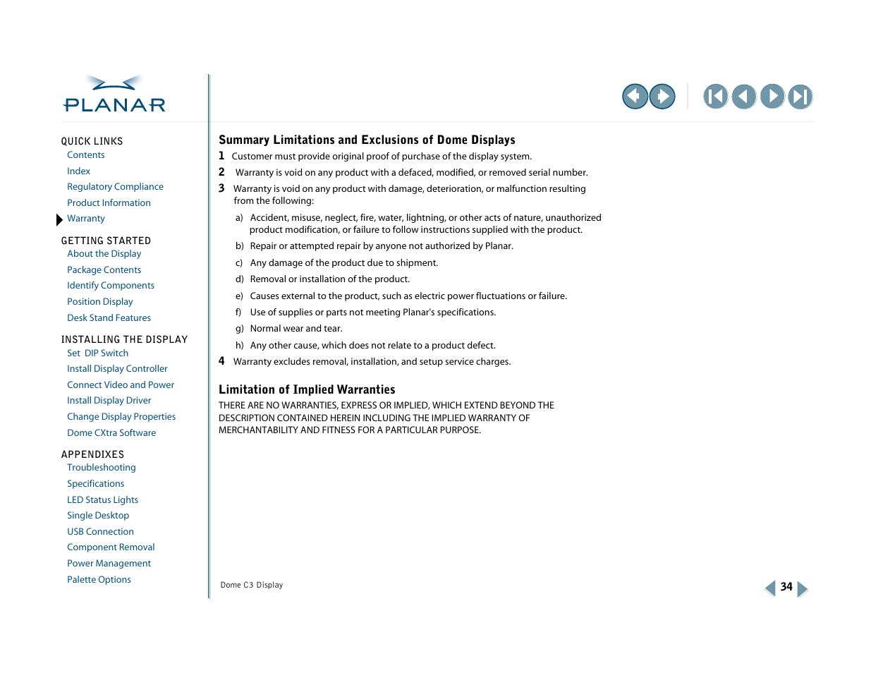Planar C3 User Manual | Page 44 / 45