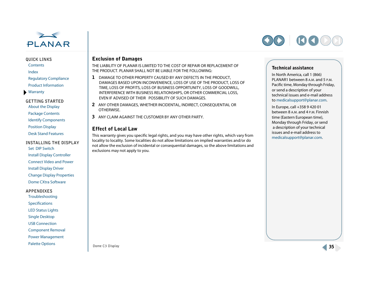 Planar C3 User Manual | Page 45 / 45