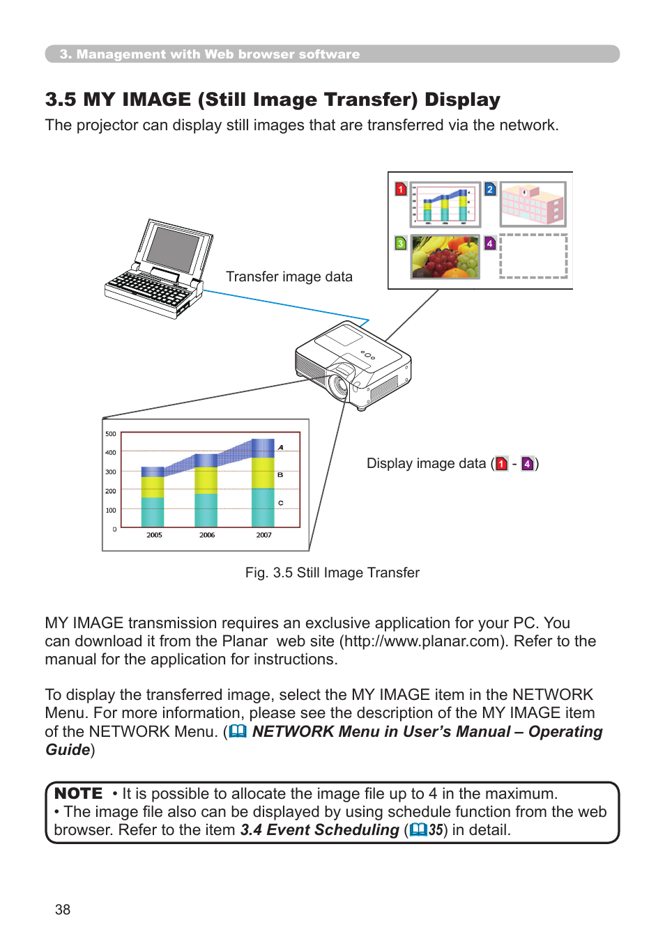 5 my image (still image transfer) display | Planar PR Line PR9030 User Manual | Page 40 / 47