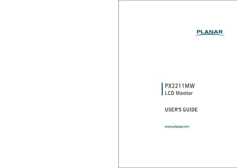 Planar PX2211MW User Manual | 19 pages