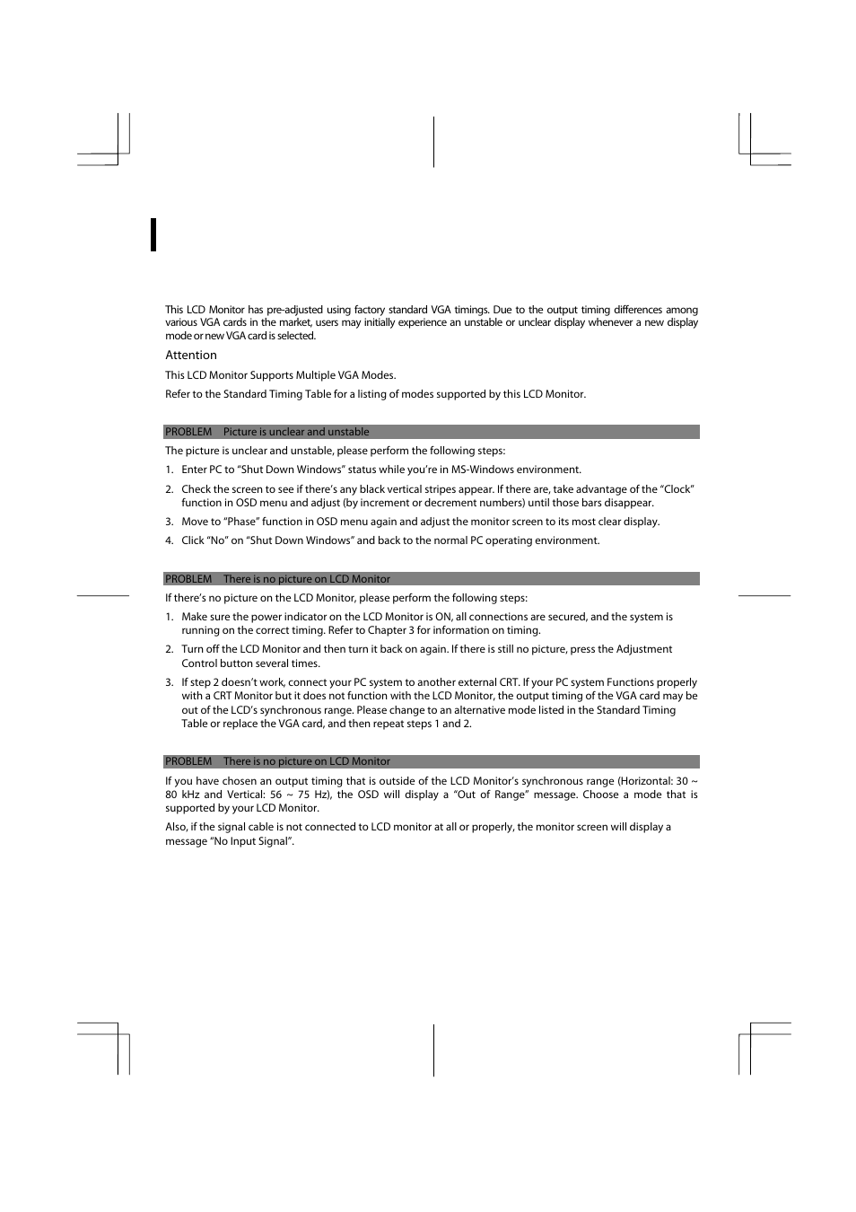 Troubleshooting | Planar PX2211MW User Manual | Page 17 / 19