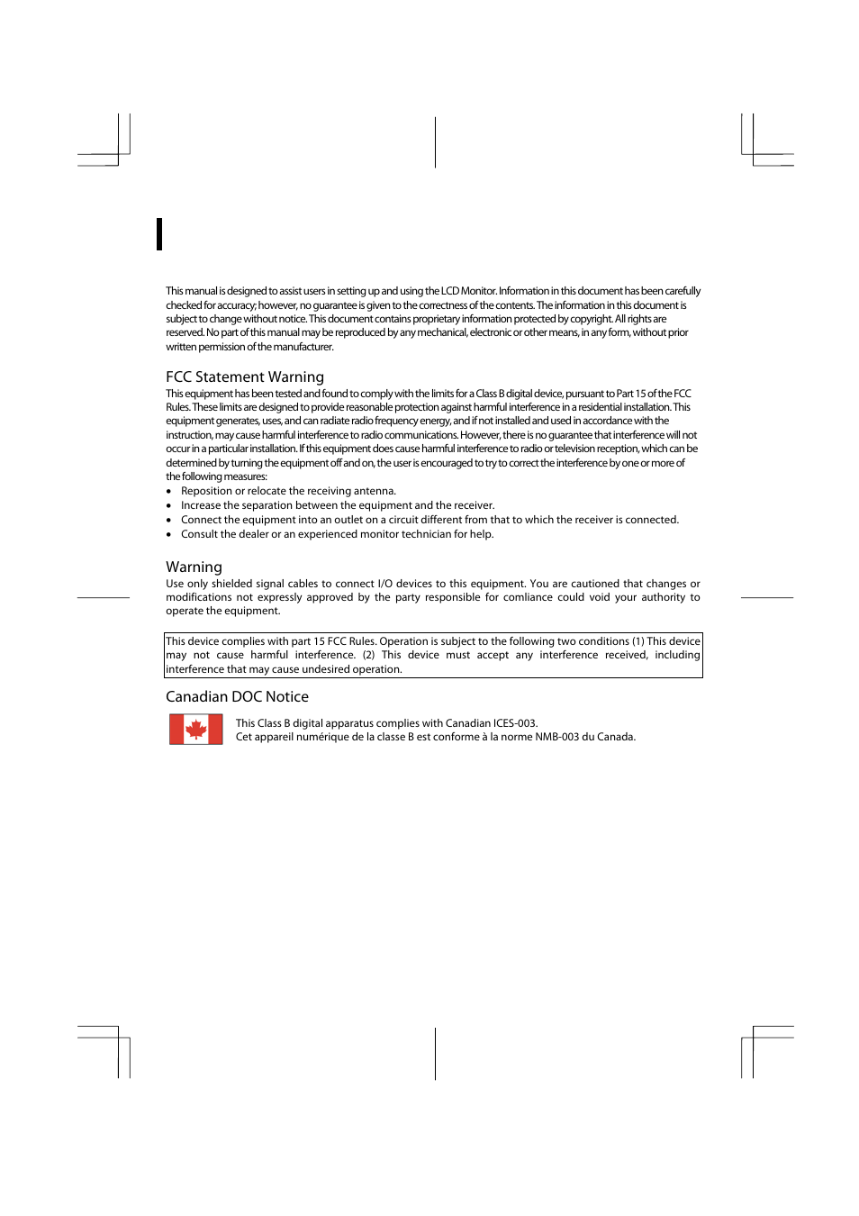 Preface | Planar PX2211MW User Manual | Page 3 / 19