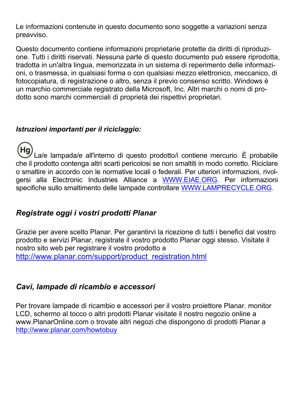 J4p_planar_ug_it-0229.pdf | Planar PR Line PR5030 User Manual | Page 27 / 51