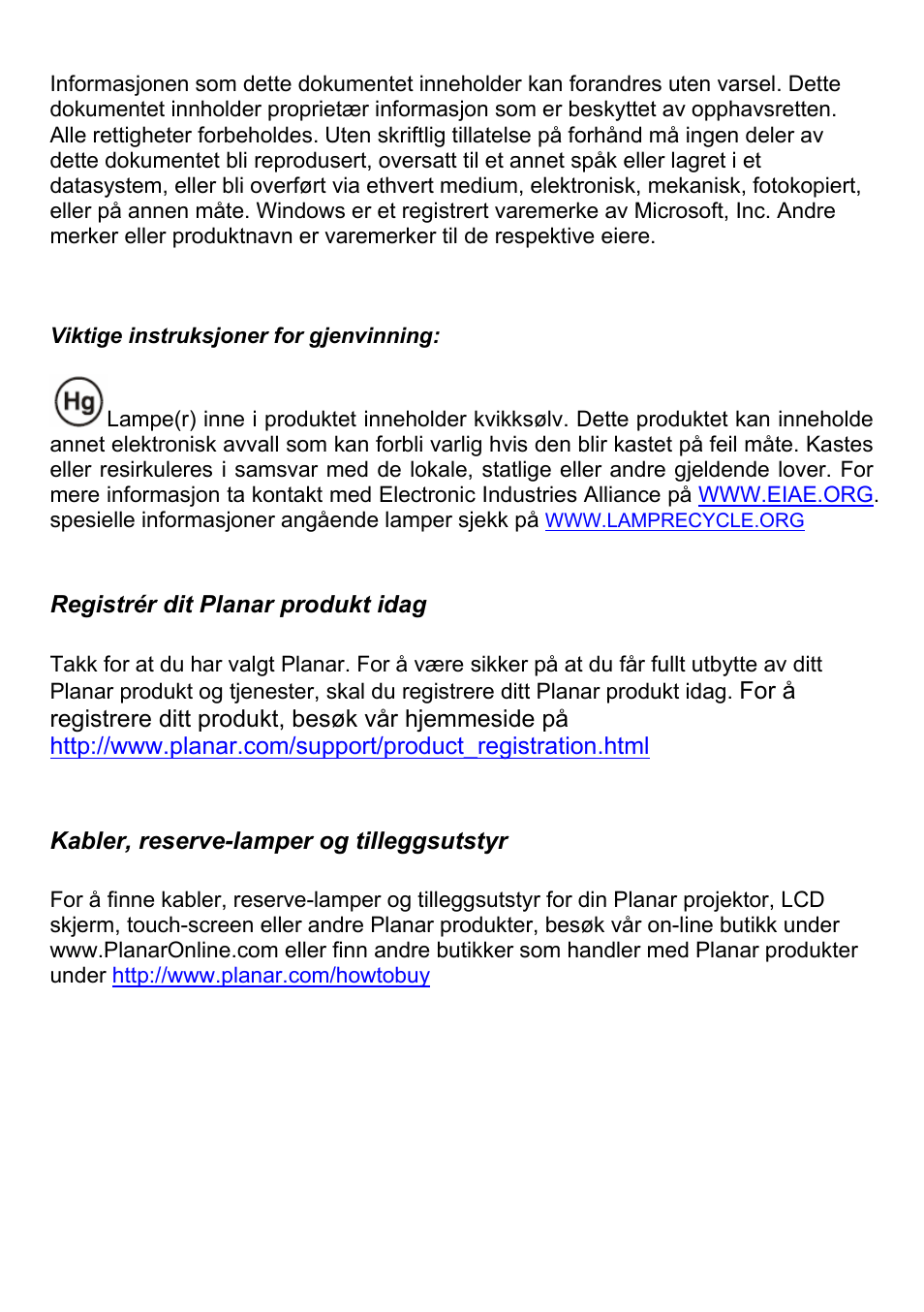 J4p_planar_ug_nor-0229.pdf | Planar PR Line PR5030 User Manual | Page 33 / 51