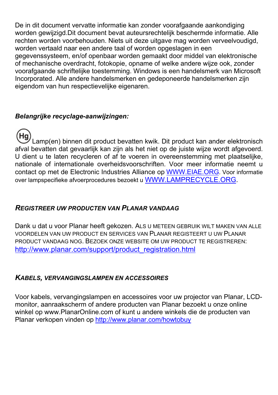 J4p_planar_ug_dutch-0229.pdf | Planar PR Line PR5030 User Manual | Page 39 / 51
