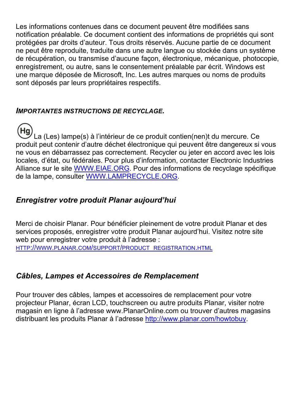 J4p_planar_ug_fr-0229.pdf | Planar PR Line PR5030 User Manual | Page 9 / 51