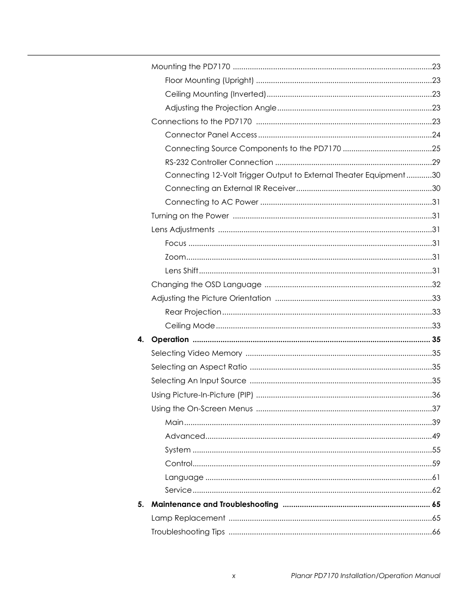 Prel i mina r y | Planar PD7170 User Manual | Page 10 / 100