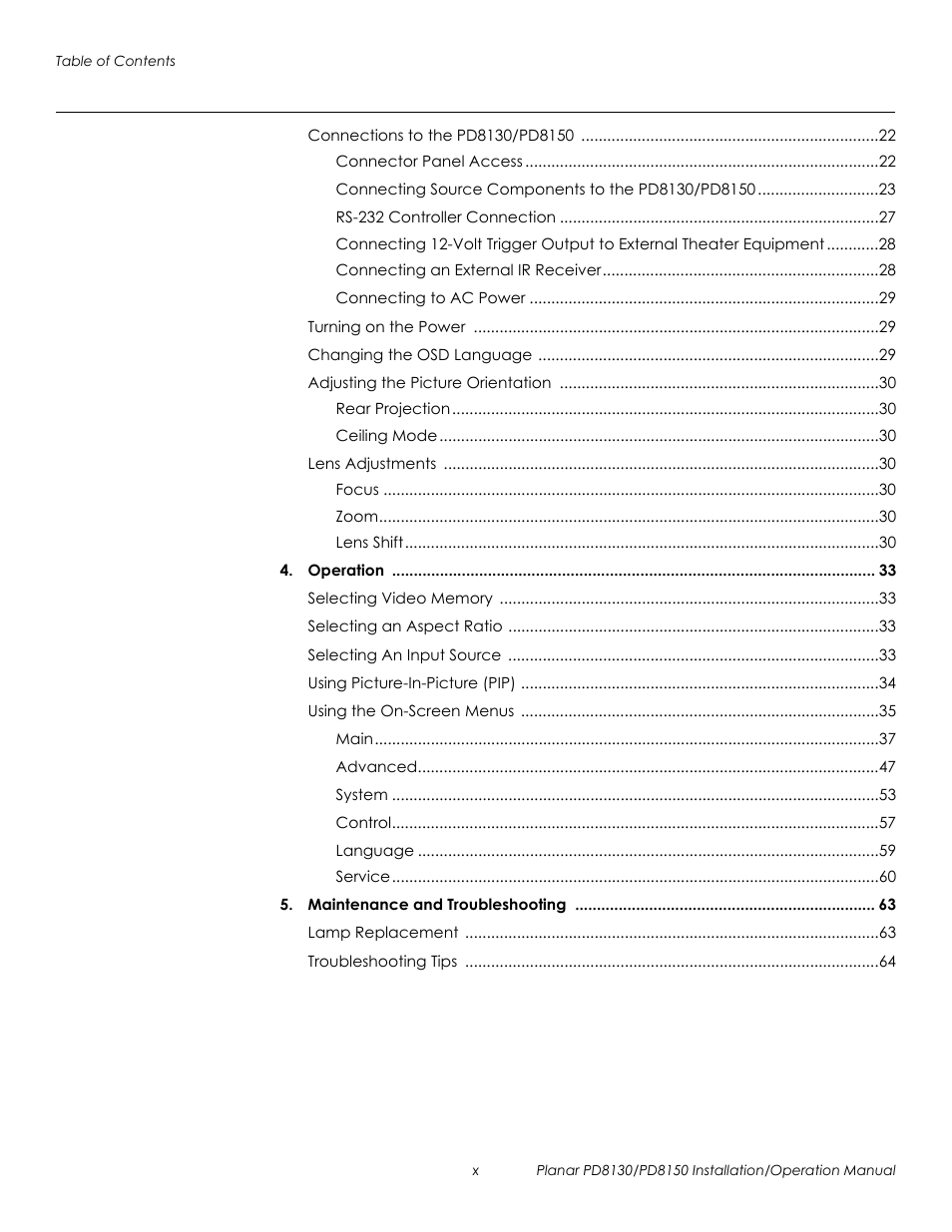 Prel i mina r y | Planar PD8130 User Manual | Page 10 / 100