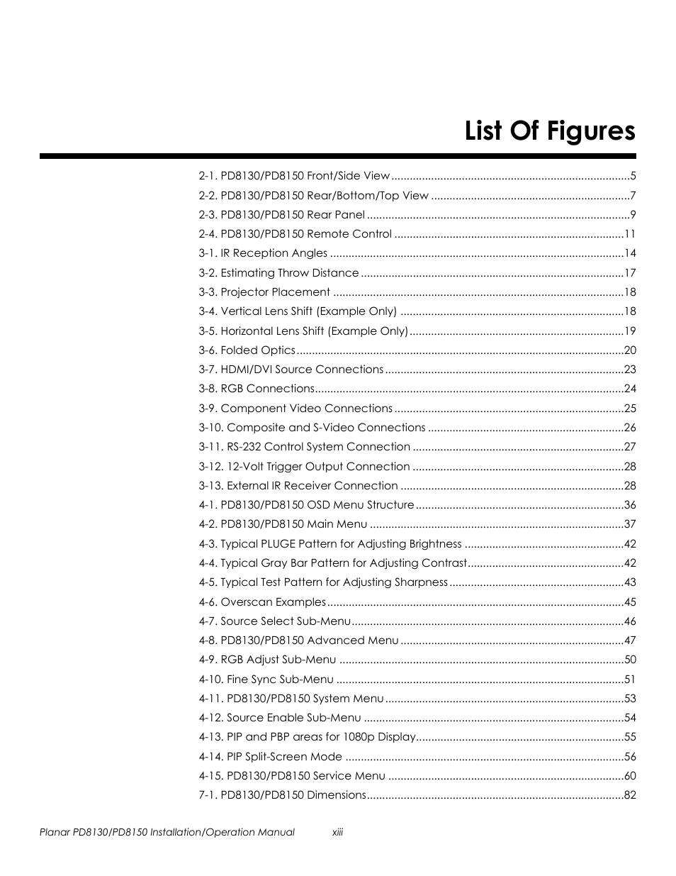 Prel i mina r y | Planar PD8130 User Manual | Page 13 / 100