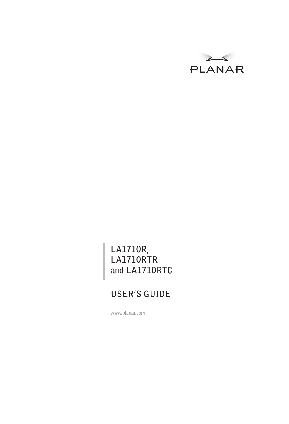 Planar LA1710R User Manual | 29 pages