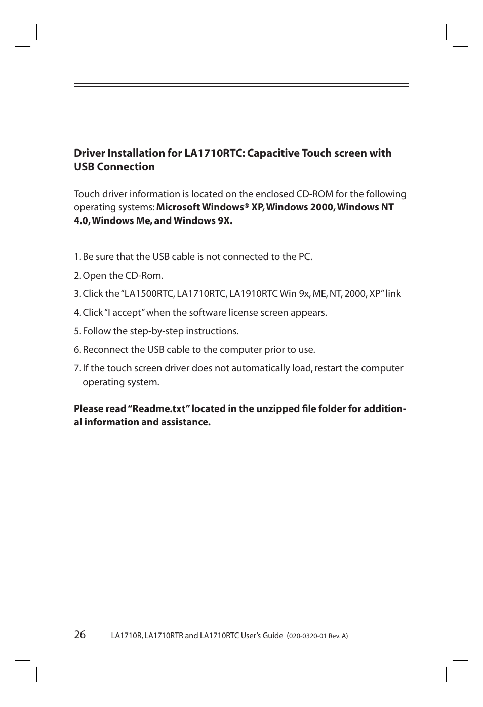 Planar LA1710R User Manual | Page 26 / 29