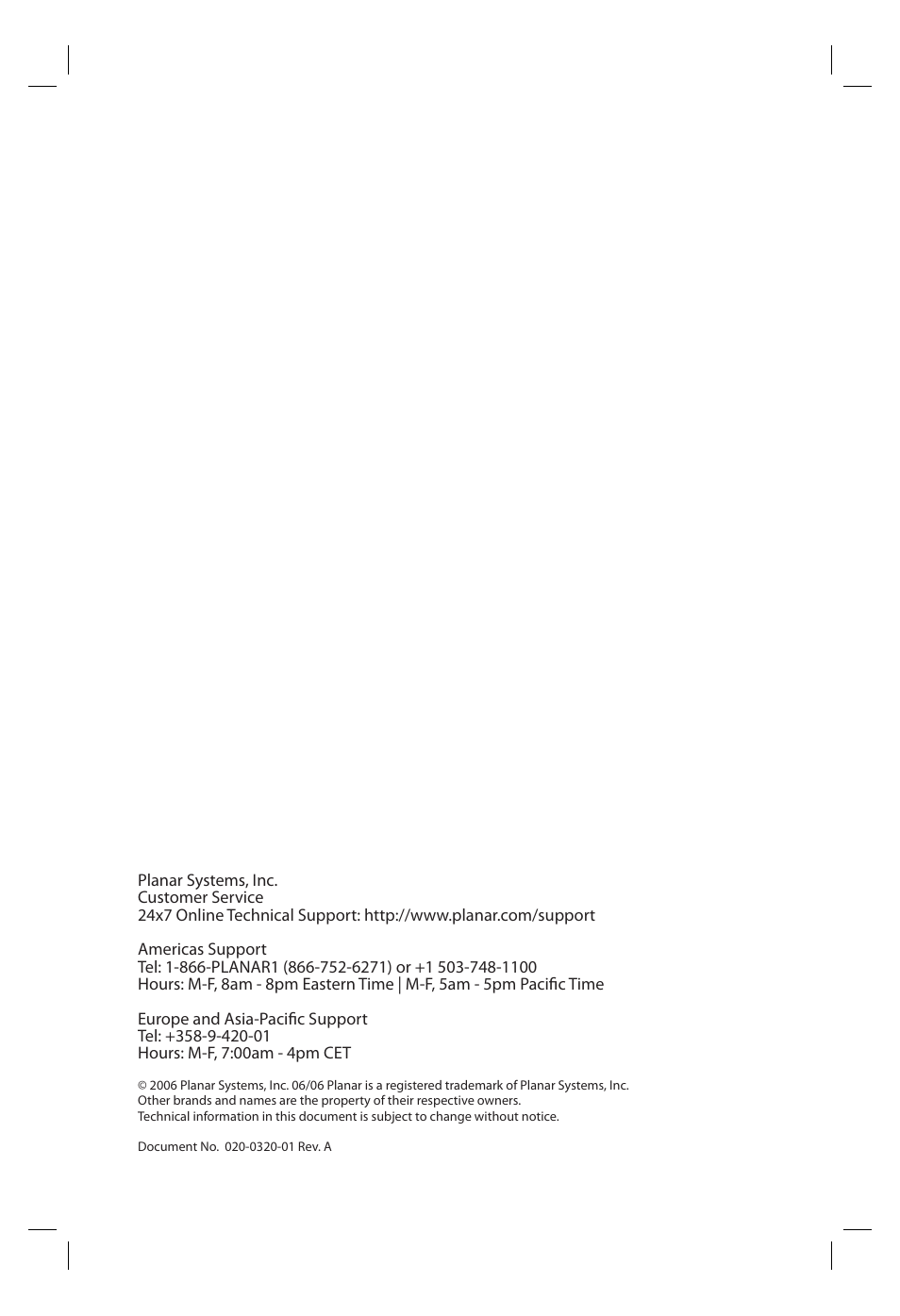 Planar LA1710R User Manual | Page 29 / 29