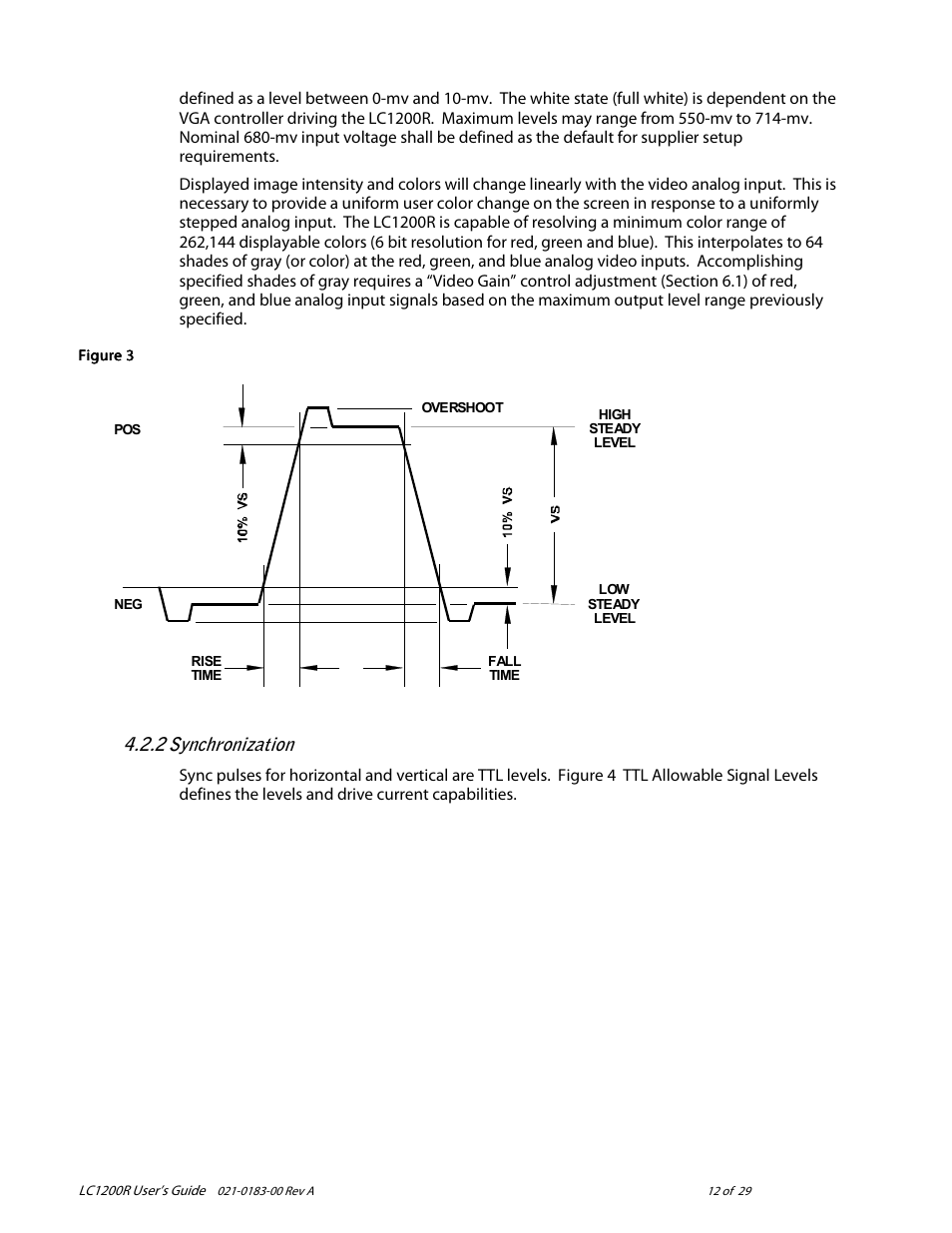 Synchronization | Planar LC1200R User Manual | Page 12 / 29