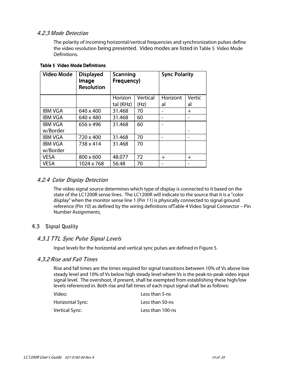Planar LC1200R User Manual | Page 14 / 29