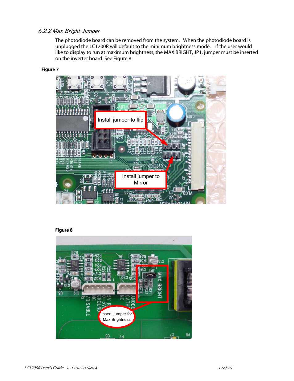 Max bright jumper | Planar LC1200R User Manual | Page 19 / 29