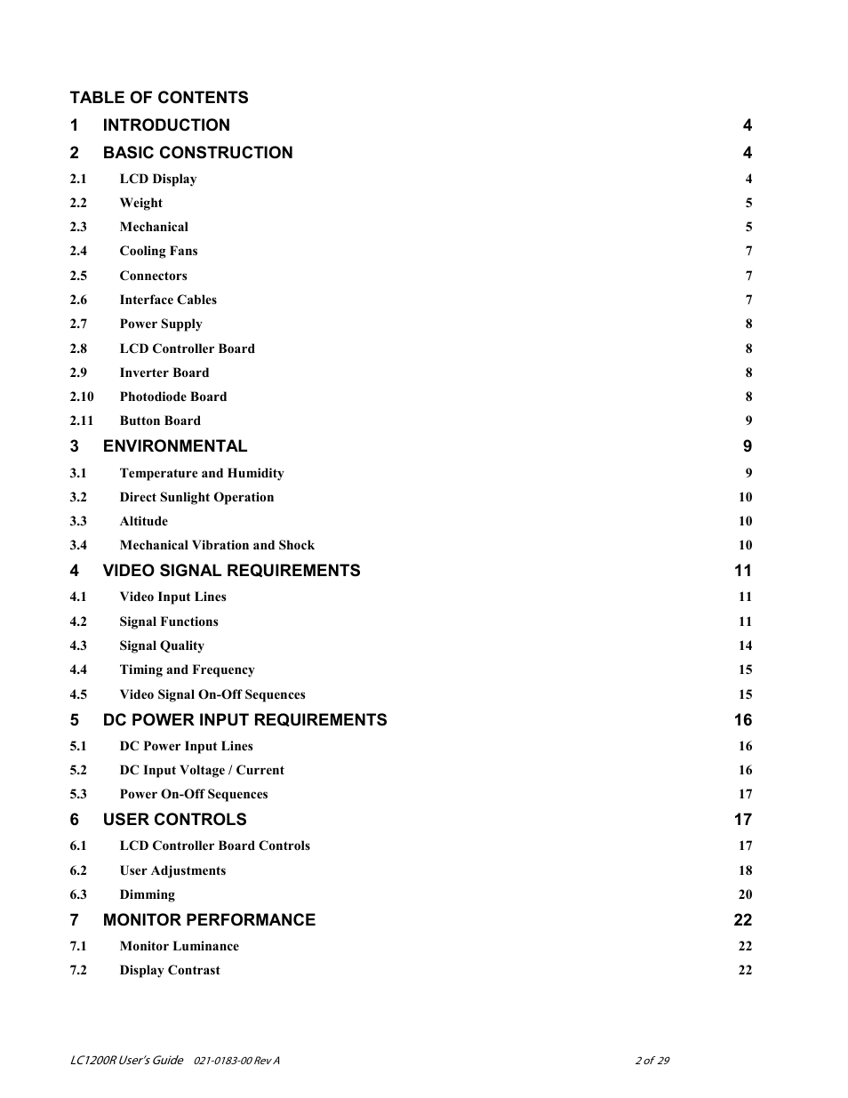 Planar LC1200R User Manual | Page 2 / 29