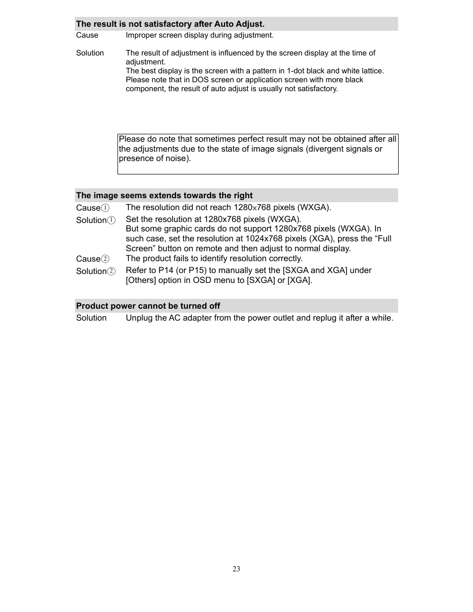 Planar XP17WSA User Manual | Page 24 / 31