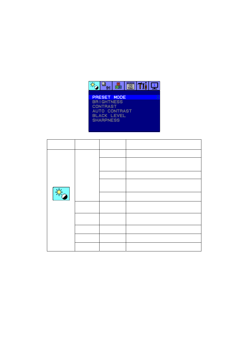 Adjusting the monitor's display | Planar PL2011MW User Manual | Page 9 / 20