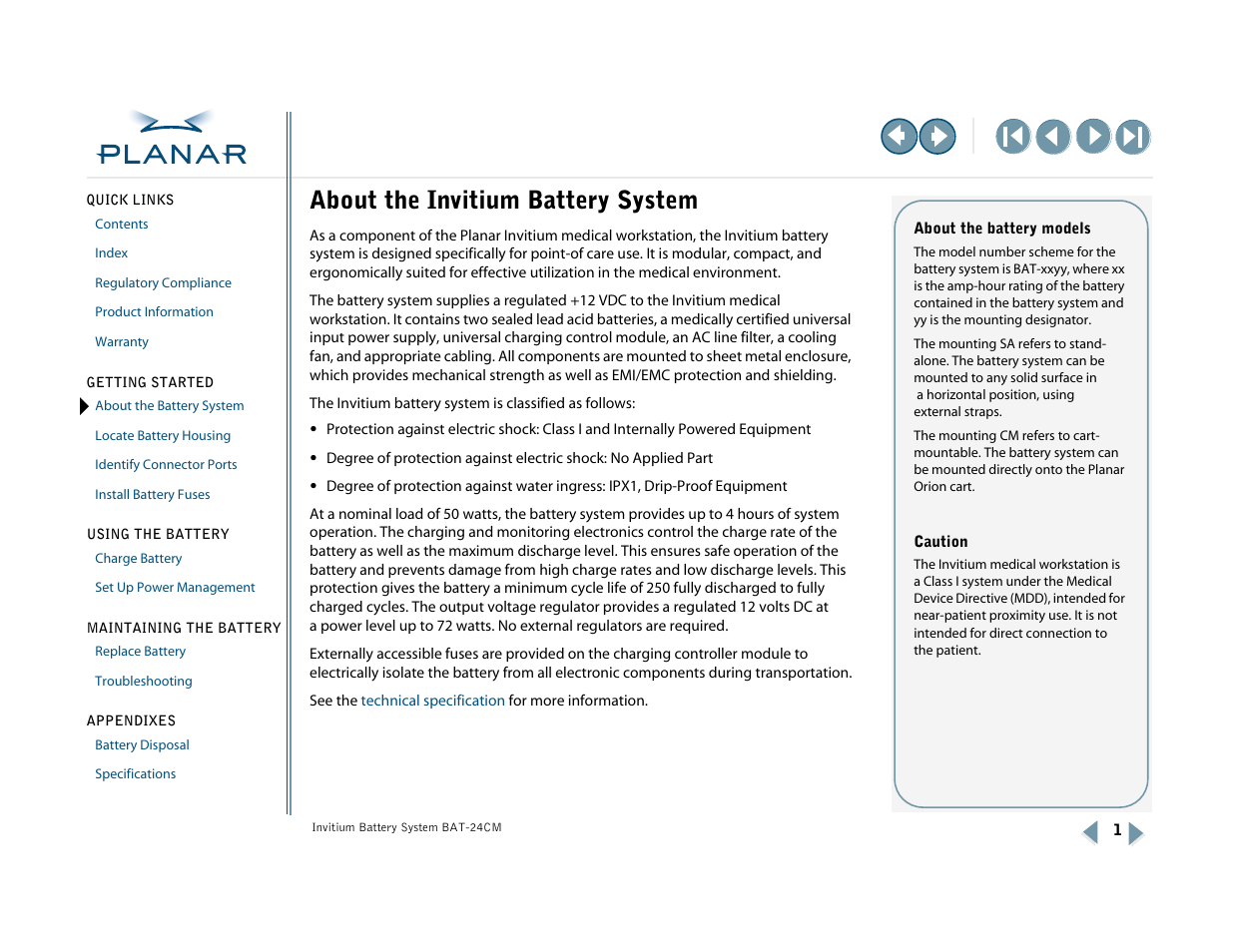 Getting started, About the invitium battery system, About the battery system | Planar BAT-24CM User Manual | Page 6 / 32