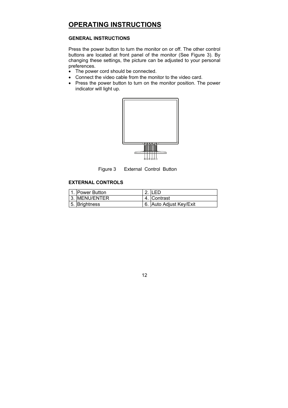 Operating instructions | Planar PL1900 User Manual | Page 12 / 24