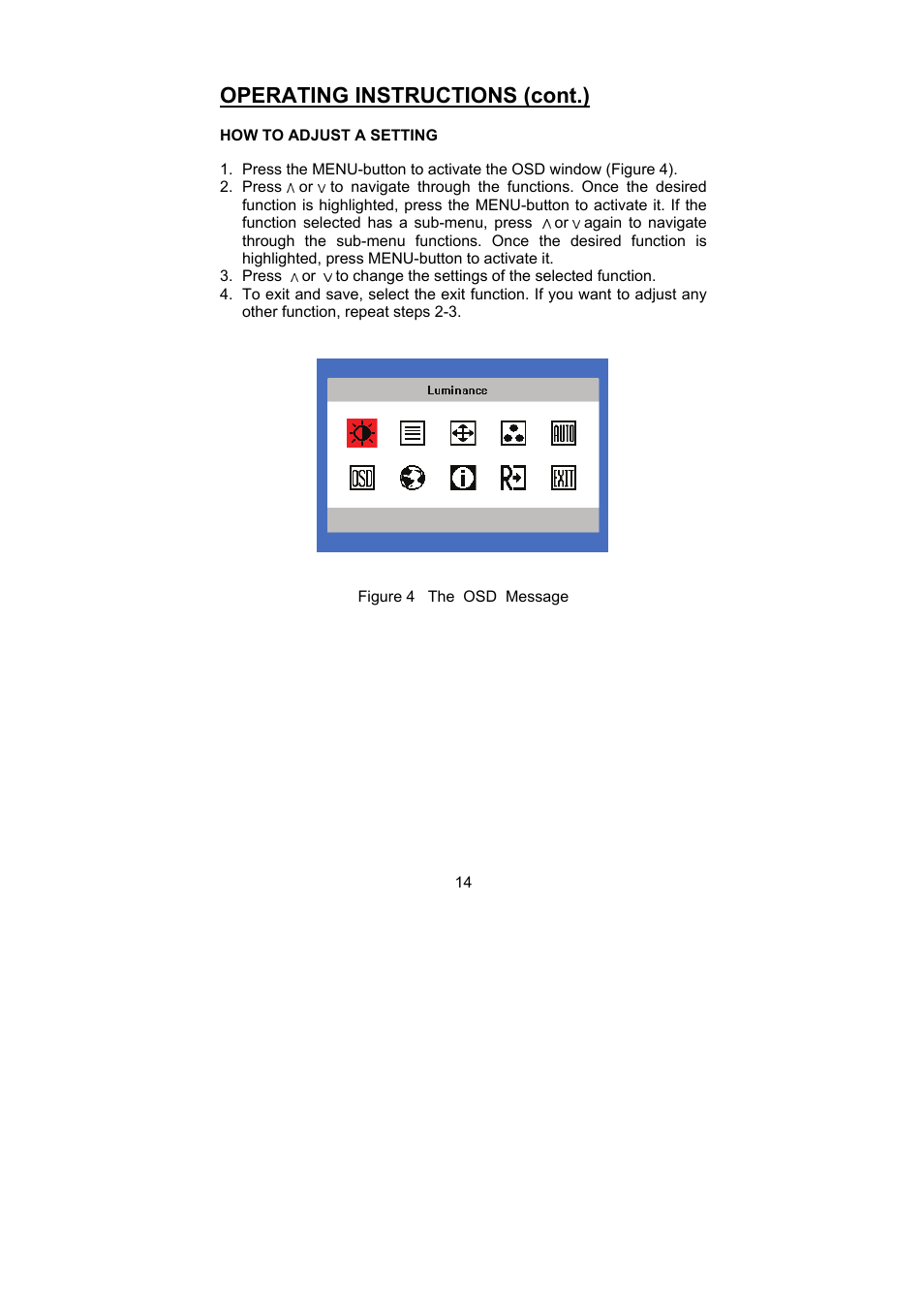 Operating instructions (cont.) | Planar PL1900 User Manual | Page 14 / 24