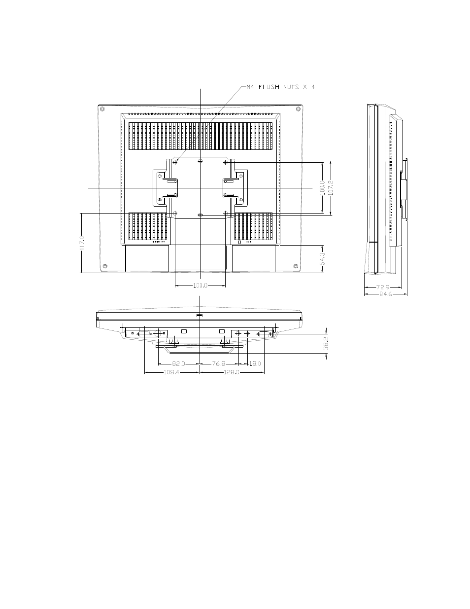 Mechanical outline drawings | Planar VitalScreen D6015TM;TS User Manual | Page 25 / 33