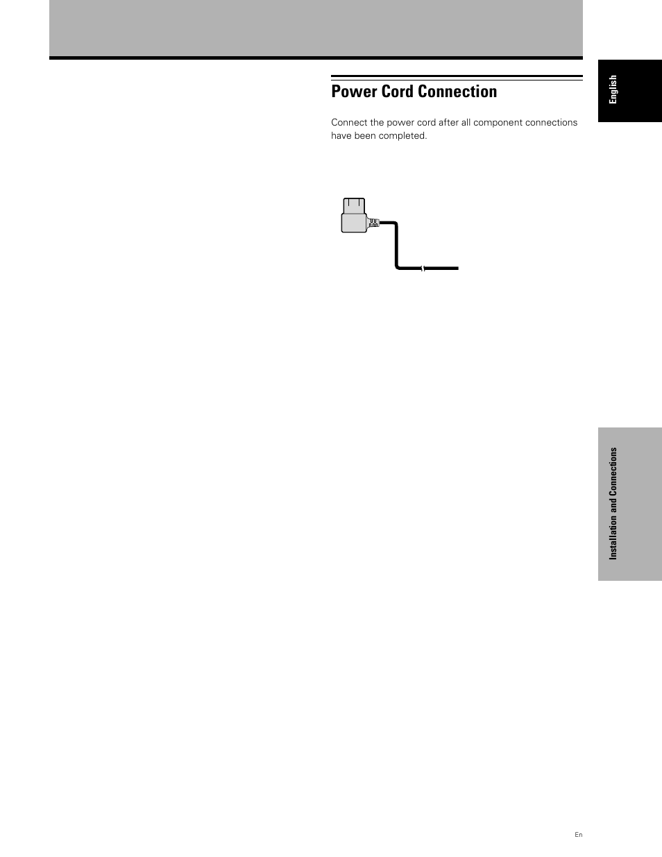 Control cord connection, Power cord connection | Planar PDP 43P User Manual | Page 20 / 43