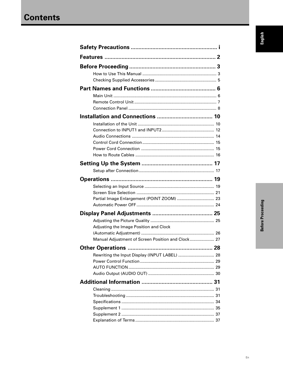 Planar PDP 43P User Manual | Page 6 / 43