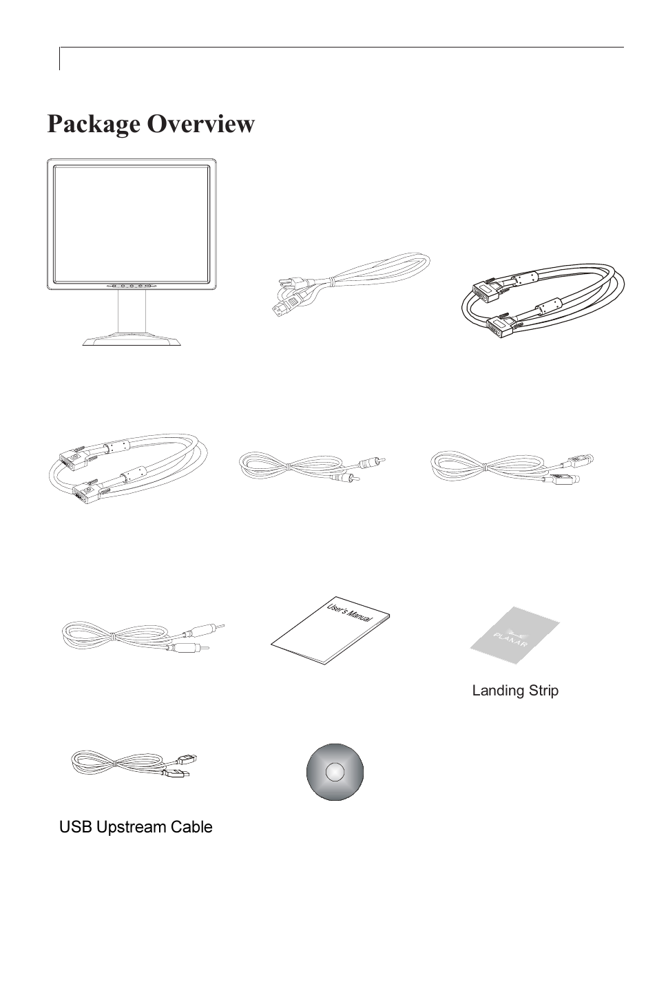 Package overview | Planar PX23MW User Manual | Page 8 / 24