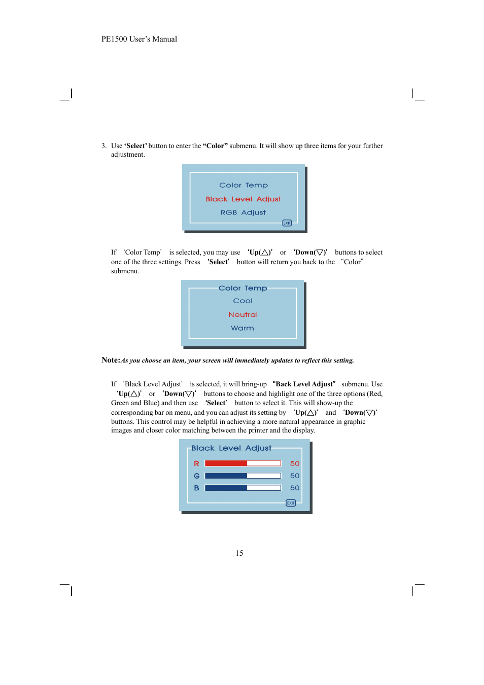 Planar PE1500 User Manual | Page 17 / 27
