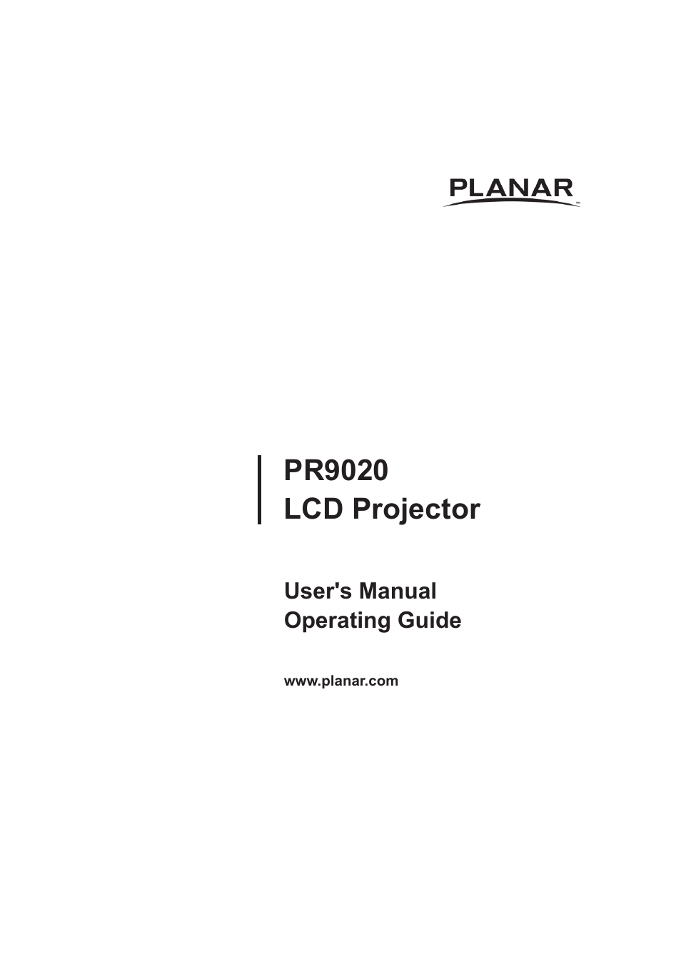 Planar PR Line PR9020 User Manual | 76 pages